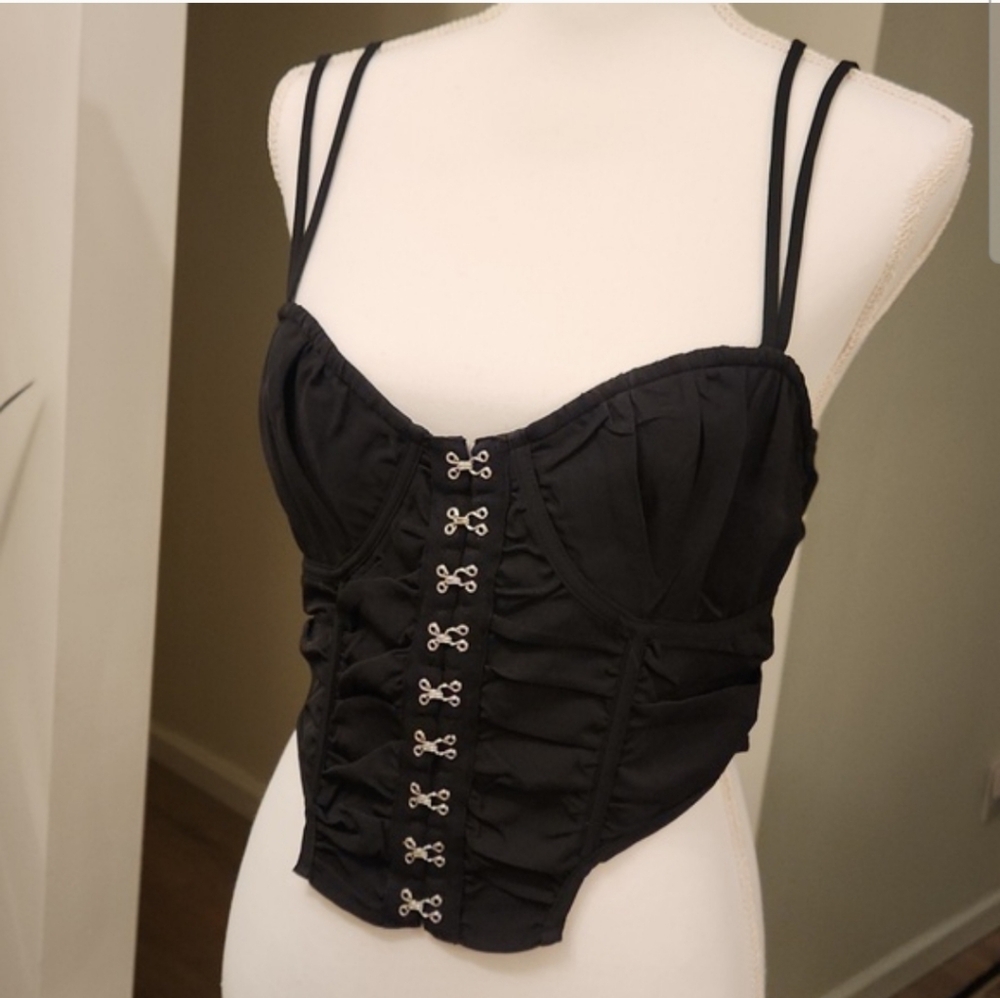 White Fox Stuck In My Ways Bustier Corset Goth Black Size L - Picture 16 of 16